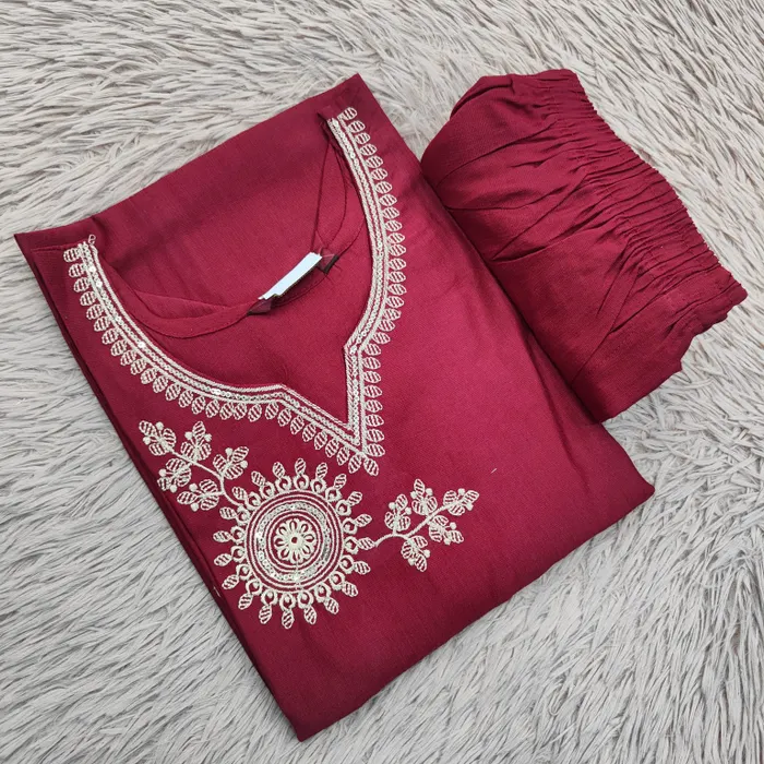 Heavy Vatican Fully Embroidery Top with Plazzo Bottom  | TS3148