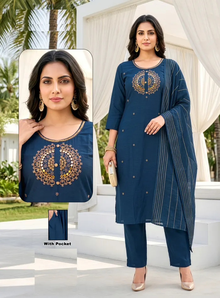 Vatican Straight Top Bottom with Dupatta Set | TS3350