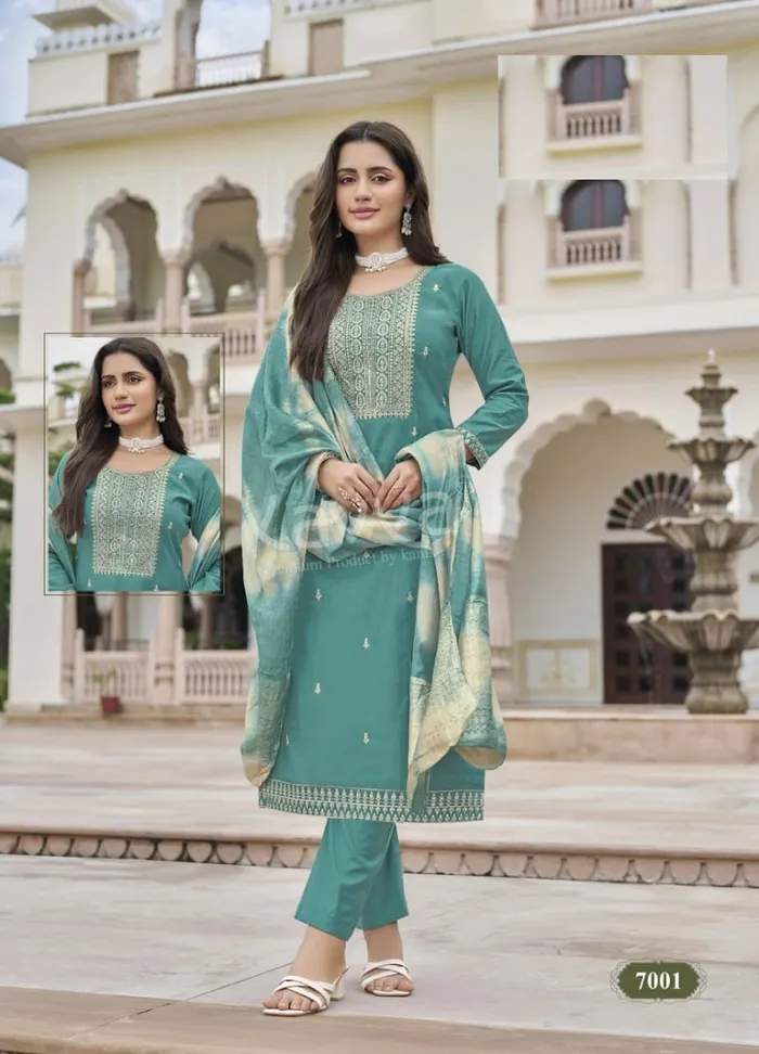 Premium Heavy Vatican Silk Top Bottom Dupatta Set | TS2293