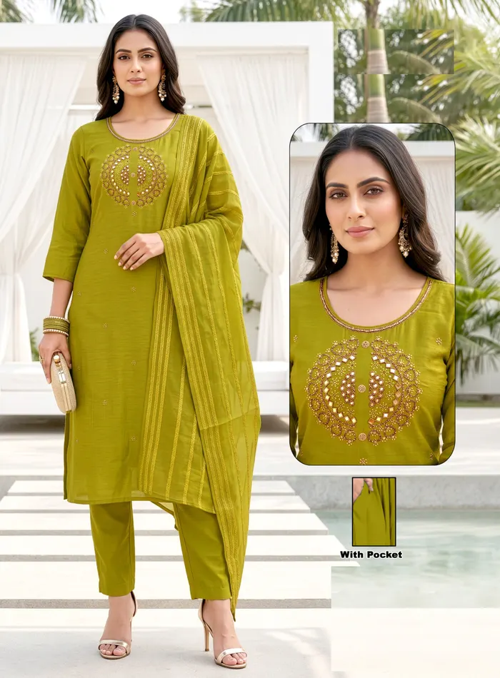 Vatican Straight Top Bottom with Dupatta Set | TS3349