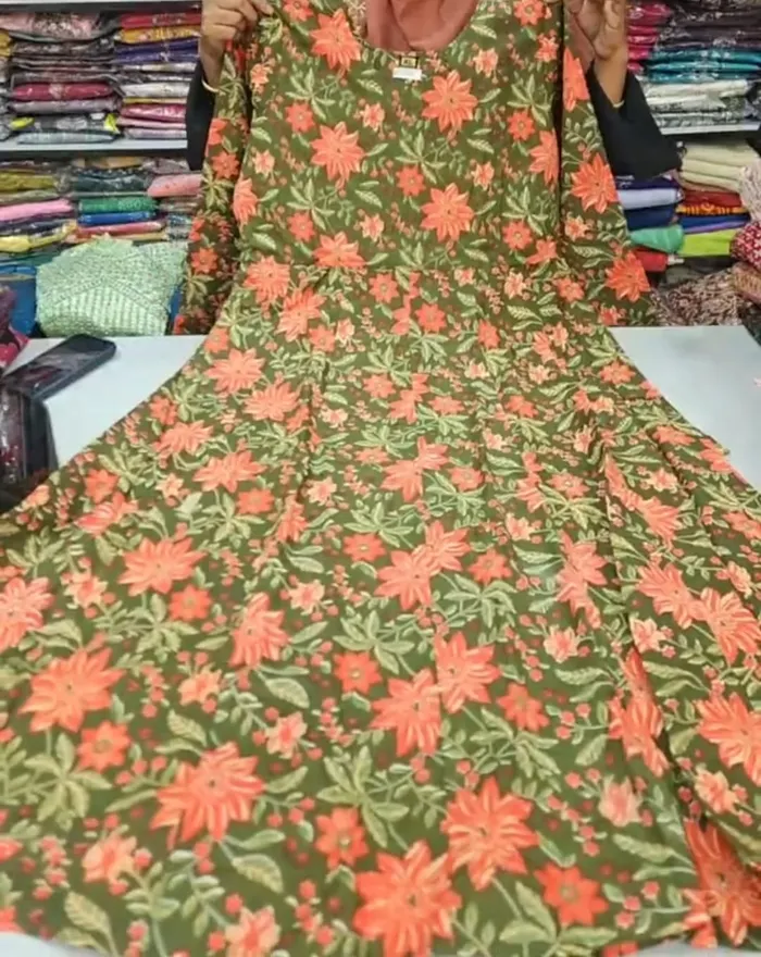 Premium 60/60 Soft Cotton Full Sleeve Anarkali | AK2248