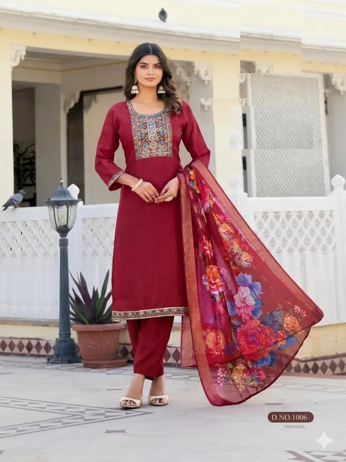 Heavy Vatican Stright Top Bottom Dupatta set  | TS3085
