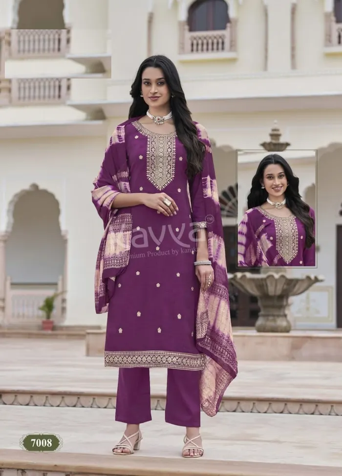 Premium Heavy Vatican Silk Top Bottom Dupatta Set | TS2286
