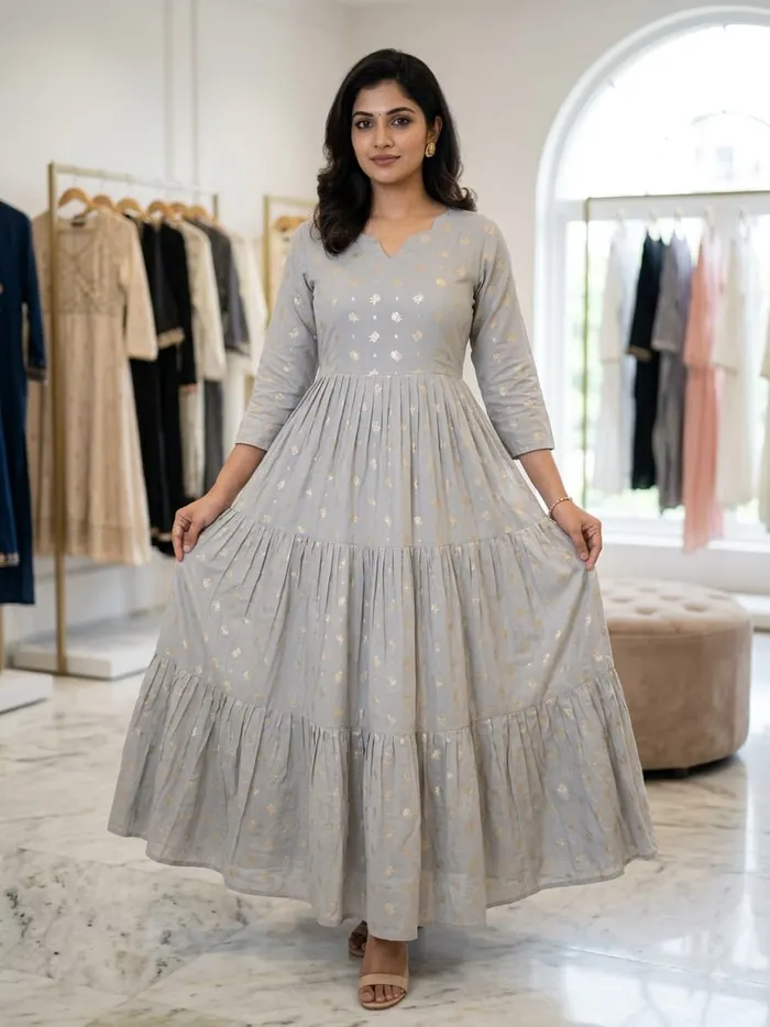 Premium Imported Rayon Cotton 2-Layer Anarkali Kurti | AK2240