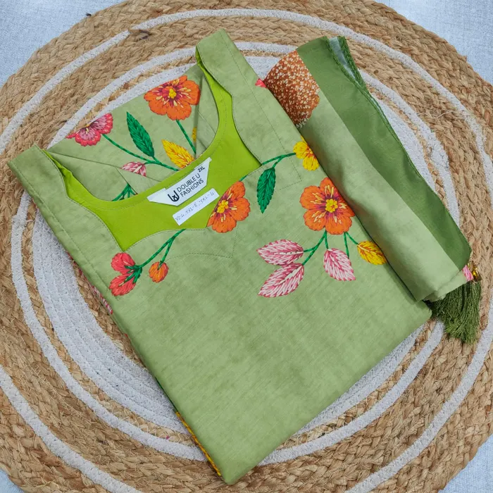 Roman Silk Straight Top with Dupatta | SK40