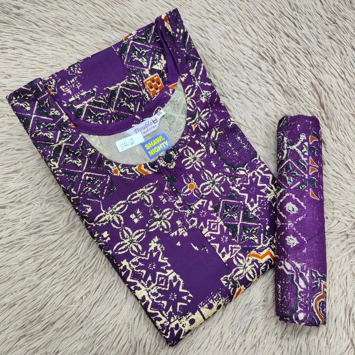 Shawl Nighty Premium Cotton | NT2497