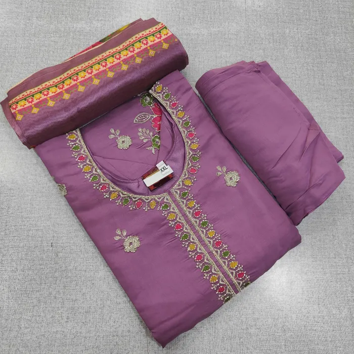 Heavy Silk Side Cut Top Bottom Dupatta Set | TS3708