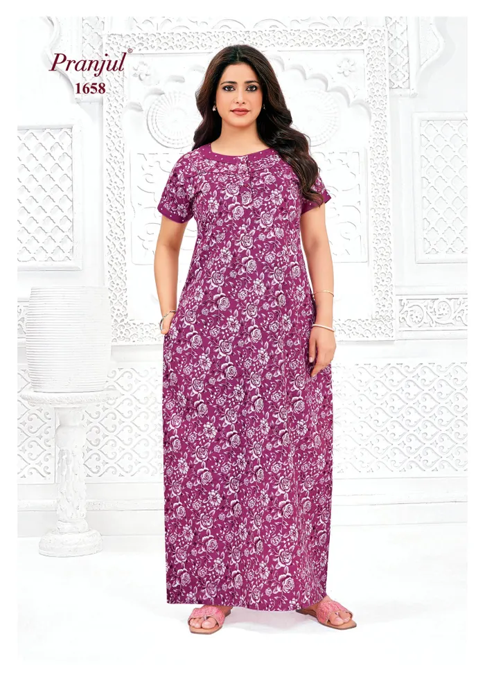 Pranjul Nighty Pure Cotton  | PN1658
