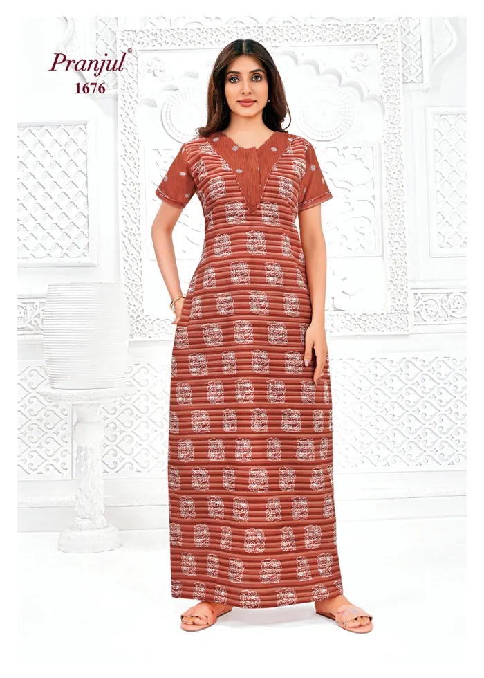 Pranjul Nighty Pure Cotton  | PN1676