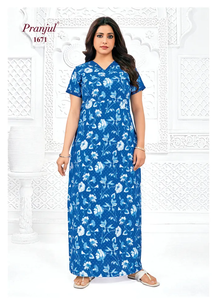 Pranjul Nighty Pure Cotton  | PN1671