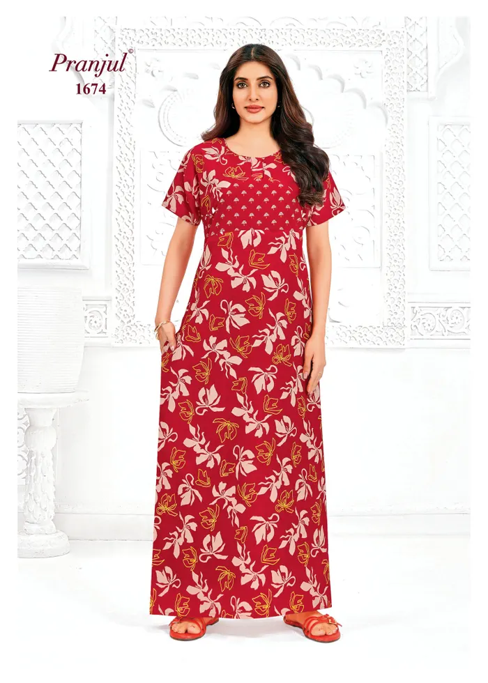 Pranjul Nighty Pure Cotton  | PN1674