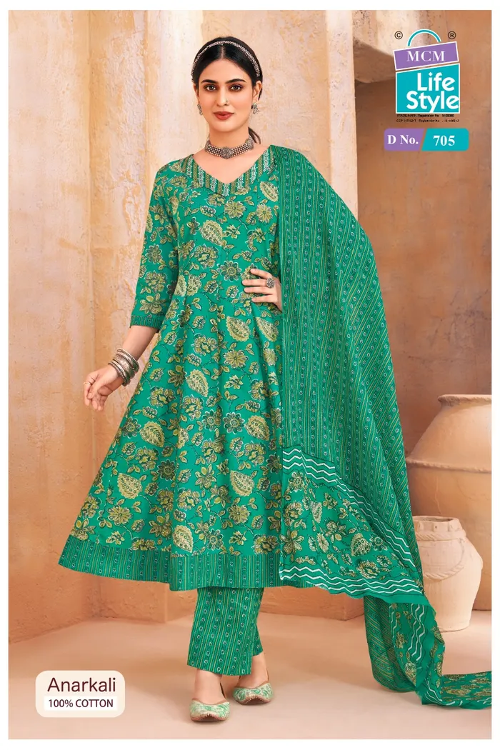 Premium Cotton Panel Anarkali Set  | SW160