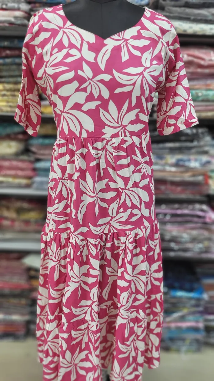 Premium Rayon Layered Gown | AK1111