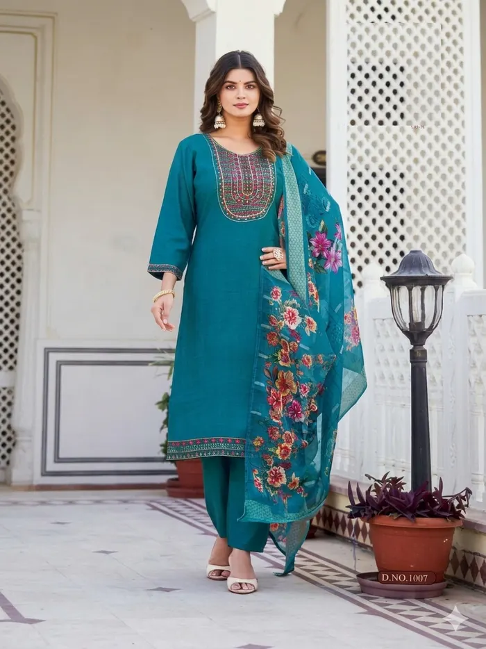 Heavy Vatican Stright Top Bottom Dupatta set  | TS3086