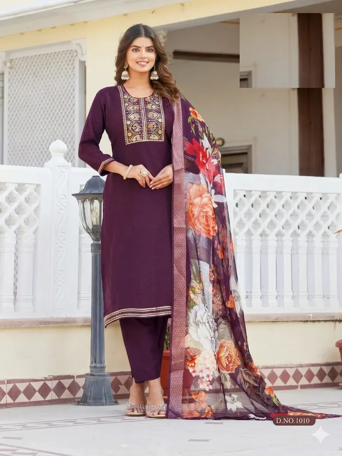 Heavy Vatican Stright Top Bottom Dupatta set  | TS3089