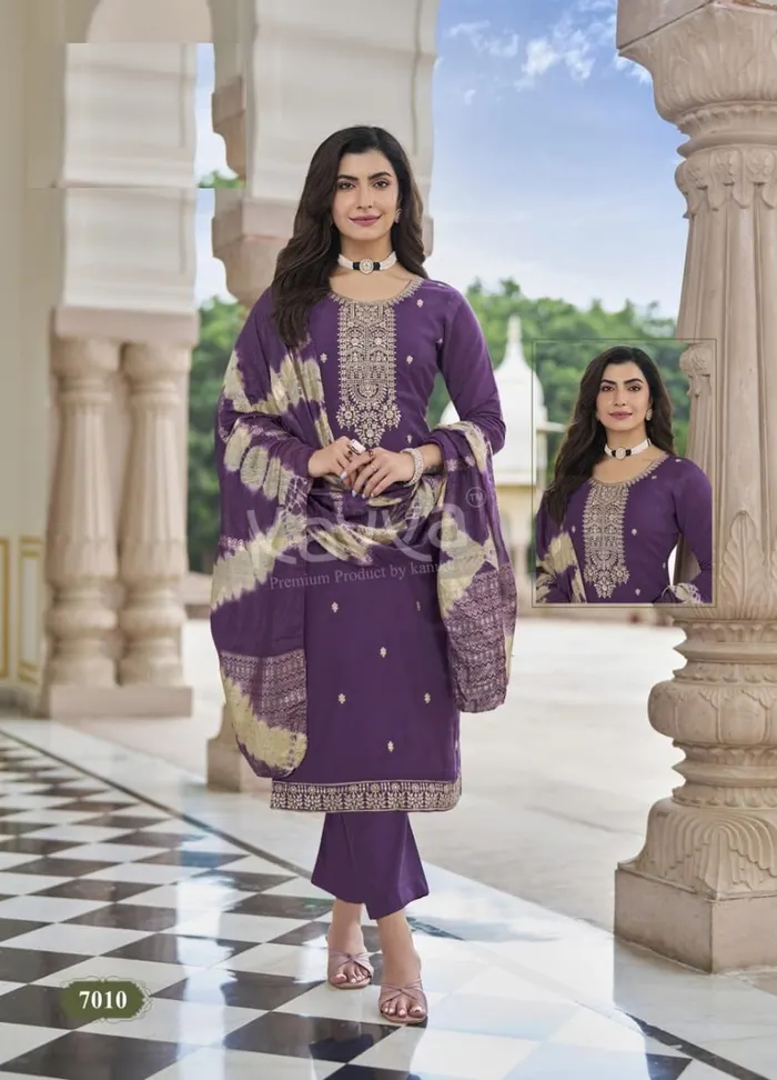 Premium Heavy Vatican Silk Top Bottom Dupatta Set | TS2284