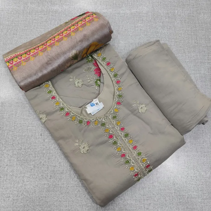 Heavy Silk Side Cut Top Bottom Dupatta Set | TS3710