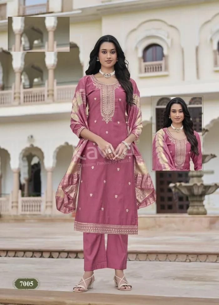 Premium Heavy Vatican Silk Top Bottom Dupatta Set | TS2289