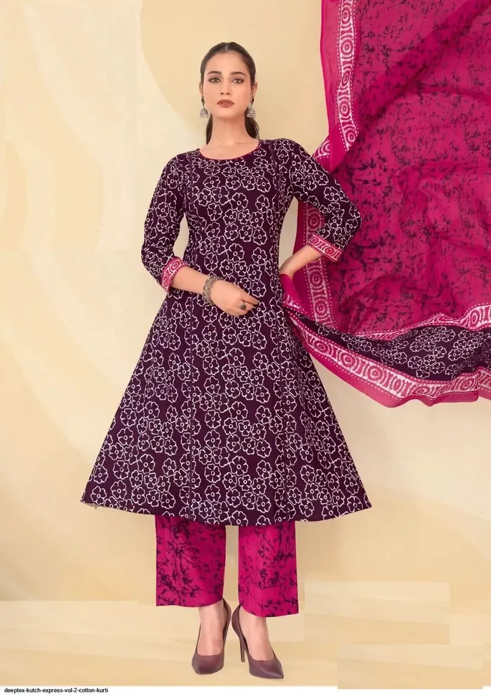 Premium Cotton Anarkali Top Bottom Dupatta | TS3178