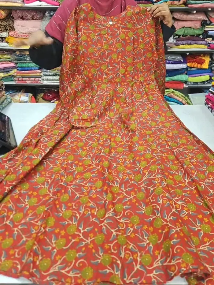 Pure Jaipur Cotton Long Full Sleeve Anarkali | AK2186