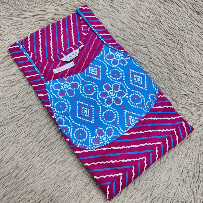 Premium Cotton Frock Style Nighty with Adjustable Rope & Side Pocket | NT3539