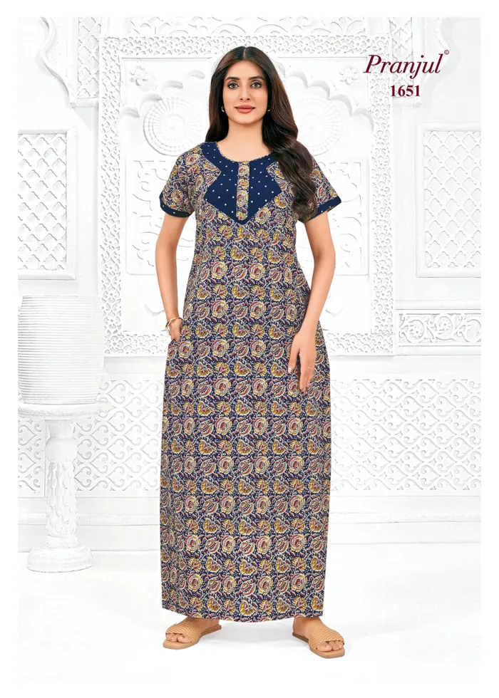 Pranjul Nighty Pure Cotton  | PN1651
