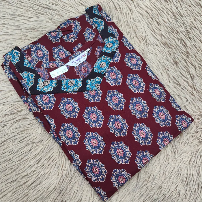 Premium Ajrak 60/60 Cotton Frock | AK1447