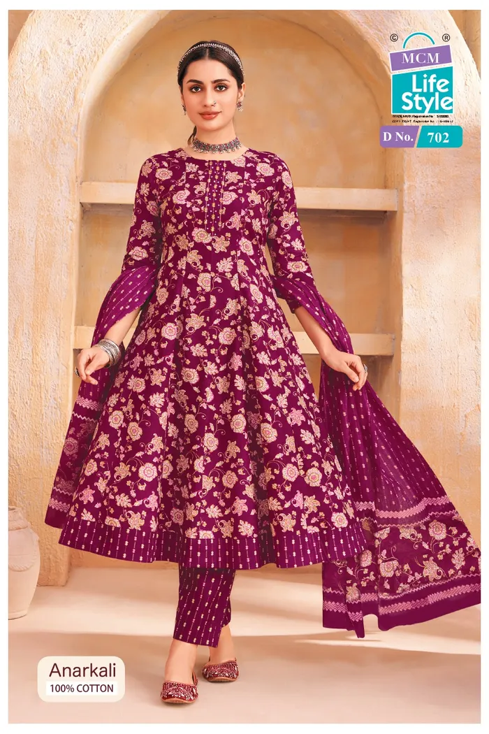 Premium Cotton Panel Anarkali Set  | SW157