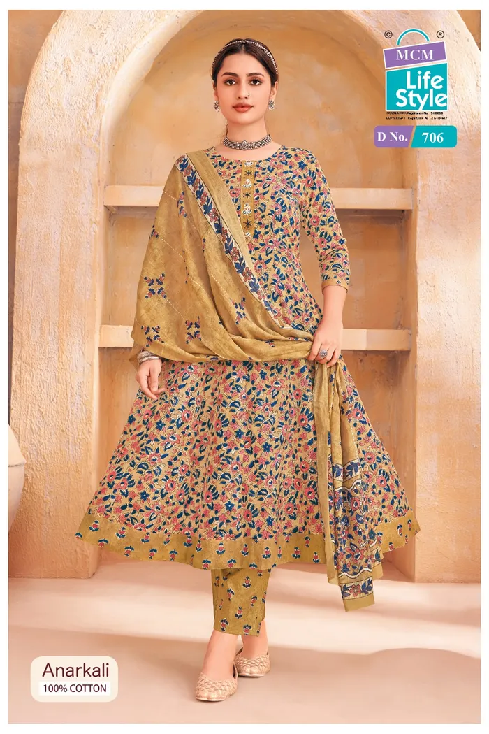 Premium Cotton Panel Anarkali Set  | SW161