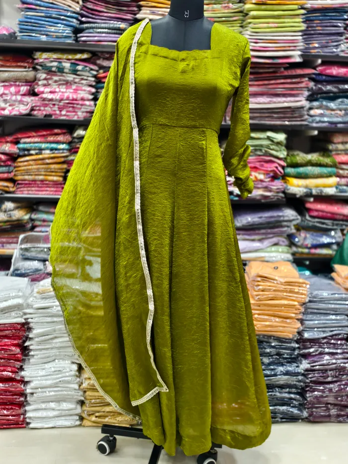 Premium Fendy Crush Choli Kalli Anarkali with Dupatta | KS1333