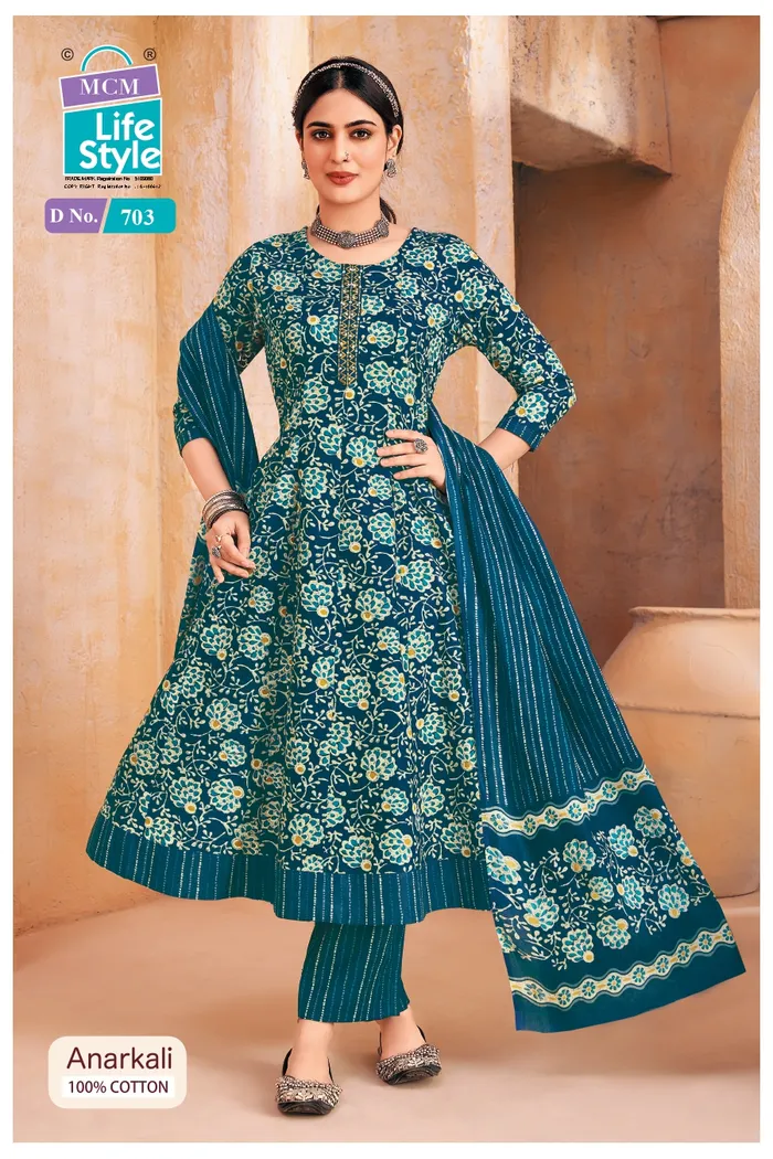 Premium Cotton Panel Anarkali Set  | SW158