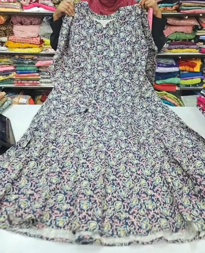 Pure Jaipur Cotton Long Full Sleeve Anarkali | AK2194