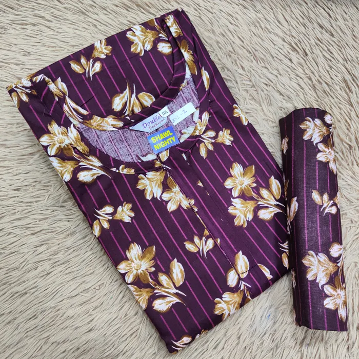 Shawl Nighty Premium Cotton | NT2481