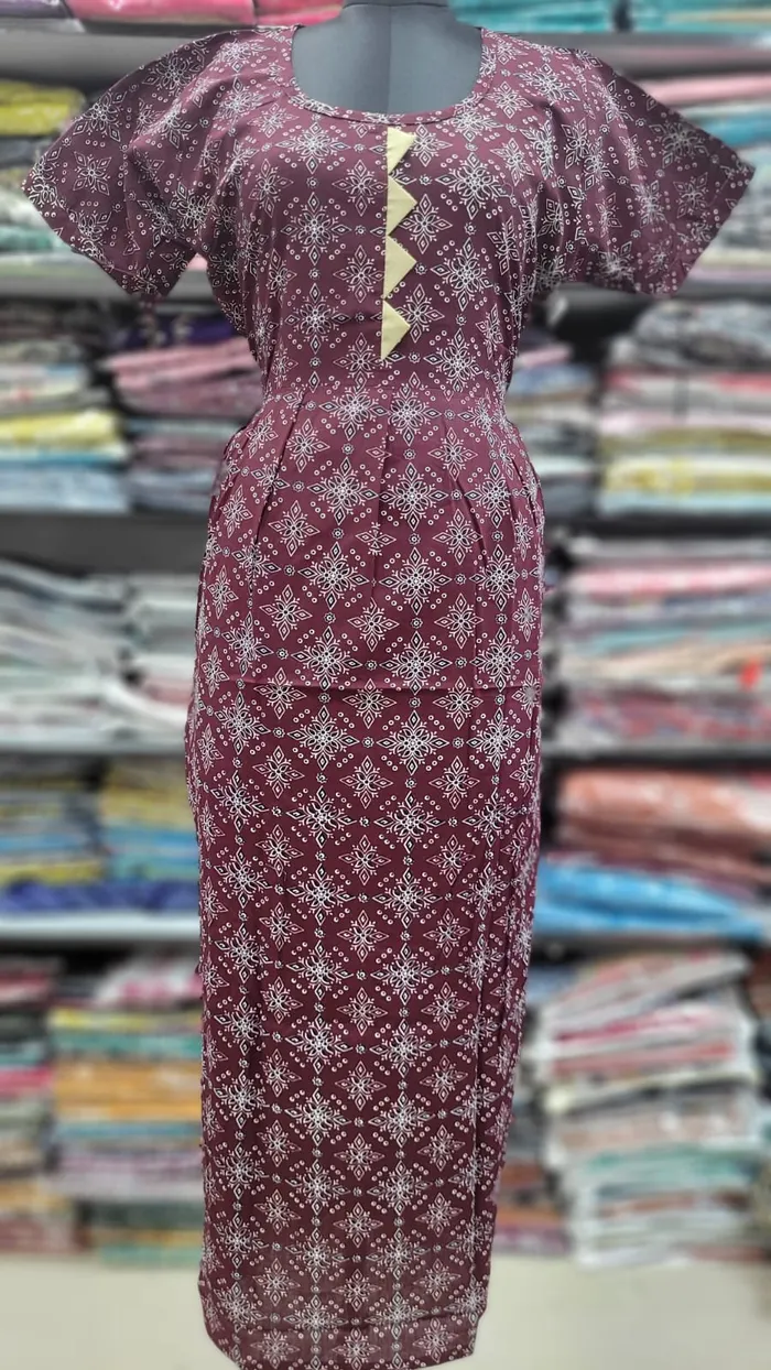 Pure Cotton  Ajrack Frock Nighty | NT2431
