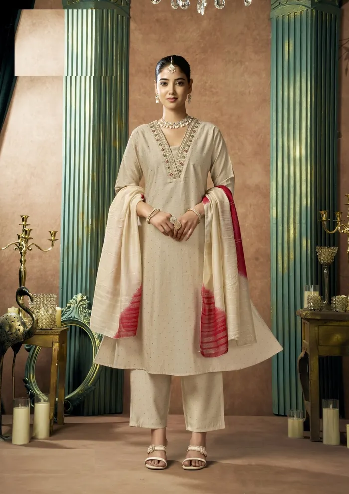 Premium Vatican Top–Bottom–Dupatta Set | TS3164