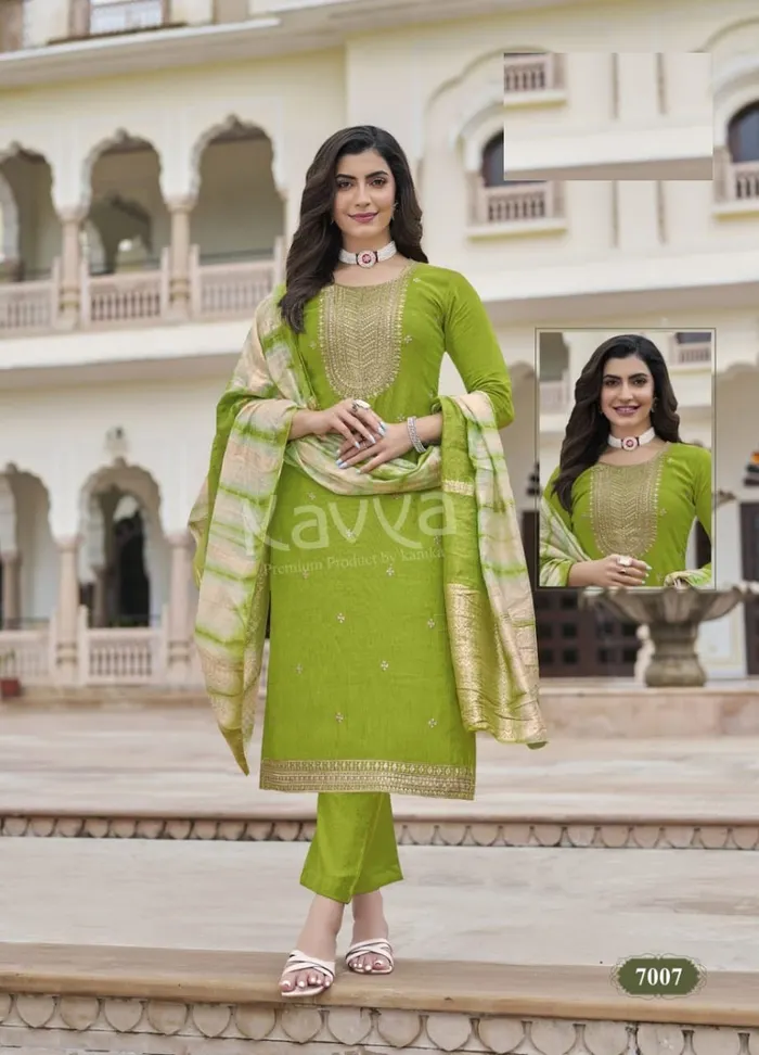 Premium Heavy Vatican Silk Top Bottom Dupatta Set | TS2287