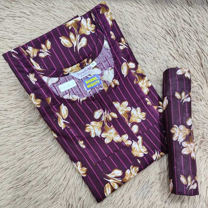 Shawl Nighty Premium Cotton | NT2516