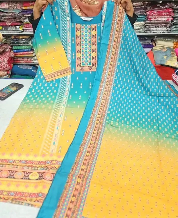 Muslin Karachi Style Straight Top with Dupatta | SK24