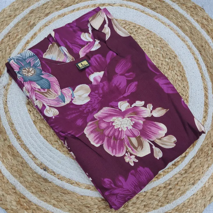 Premium Rayon Full Sleeve Anarkali Kurti – Side Pocket | AK2178