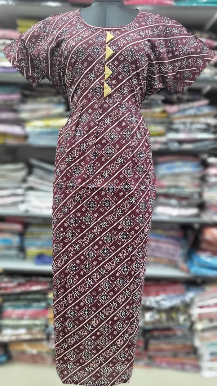Pure Cotton  Ajrack Frock Nighty | NT2426