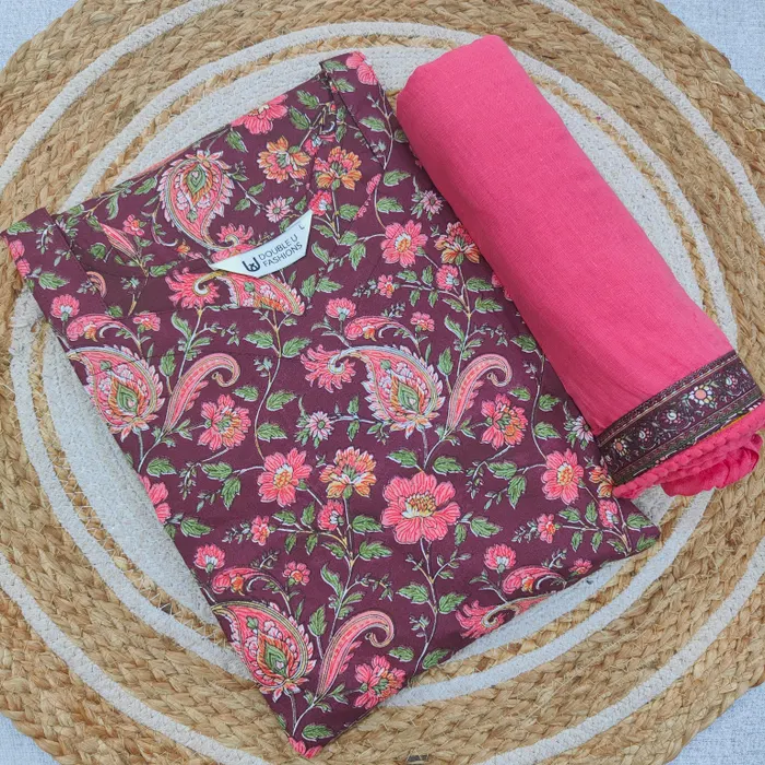 Pure Cotton Full Hand Anarkali Kurti with Dupatta | KS1275