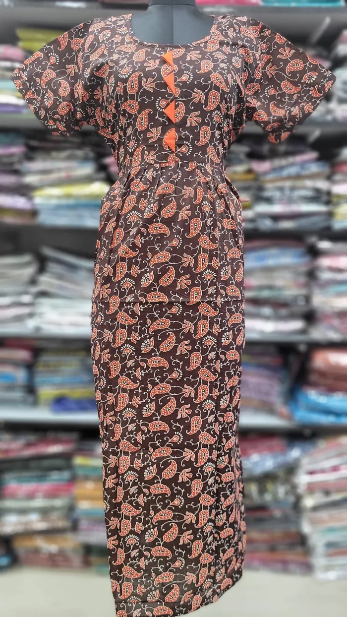 Pure Cotton  Ajrack Frock Nighty | NT2423