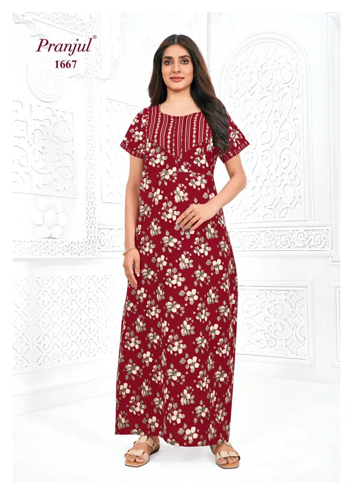 Pranjul Nighty Pure Cotton  | PN1667
