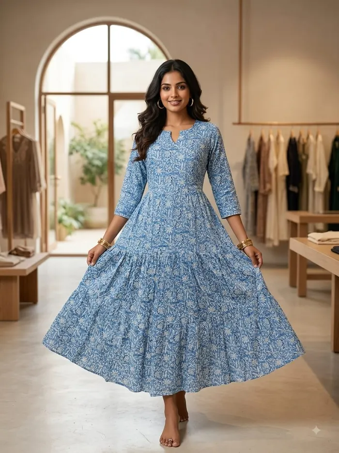 Premium Imported Rayon Cotton 2-Layer Anarkali Kurti | AK2241