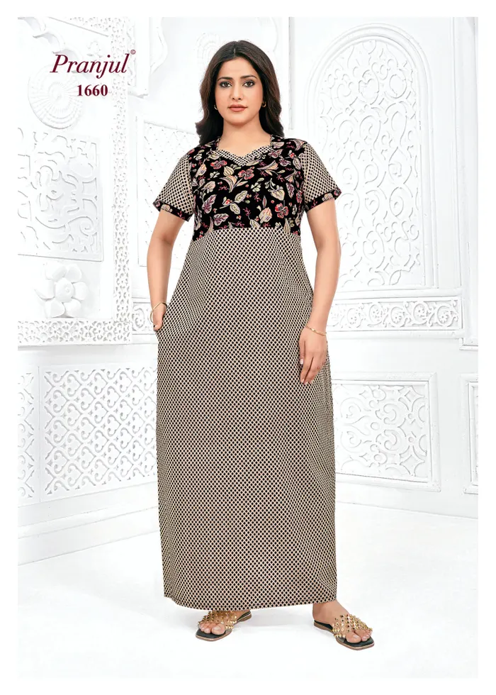 Pranjul Nighty Pure Cotton  | PN1660