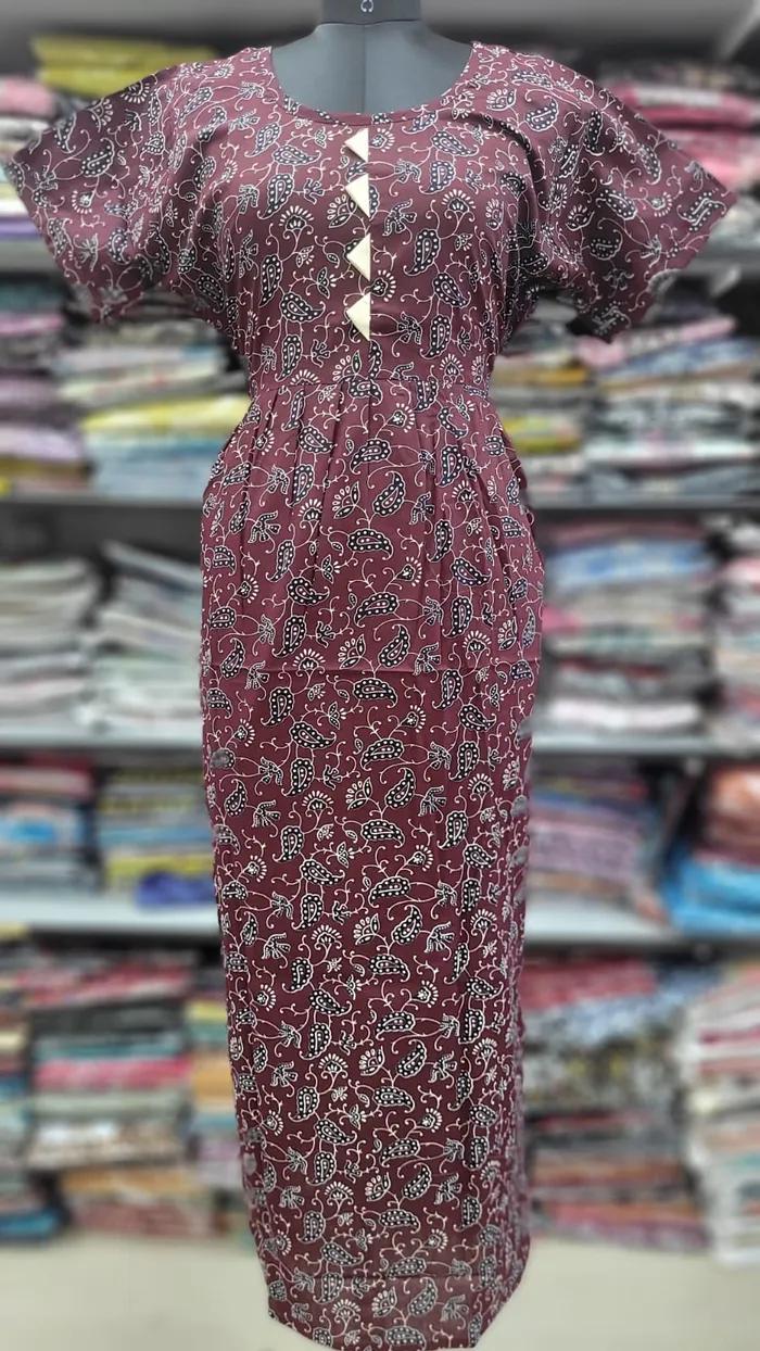 Pure Cotton  Ajrack Frock Nighty | NT2425