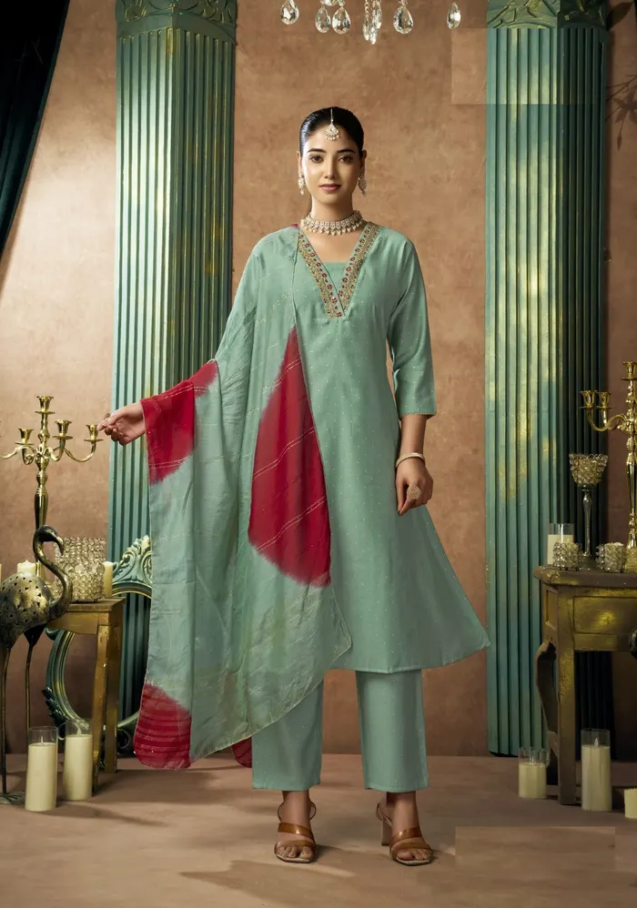 Premium Vatican Top–Bottom–Dupatta Set | TS3165