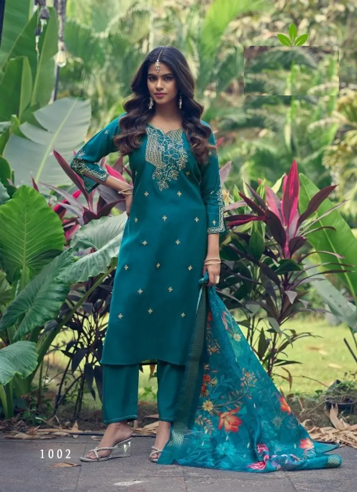 Roman Straight Kurti Bottom Dupatta Set |with Side Pocket  TS3321