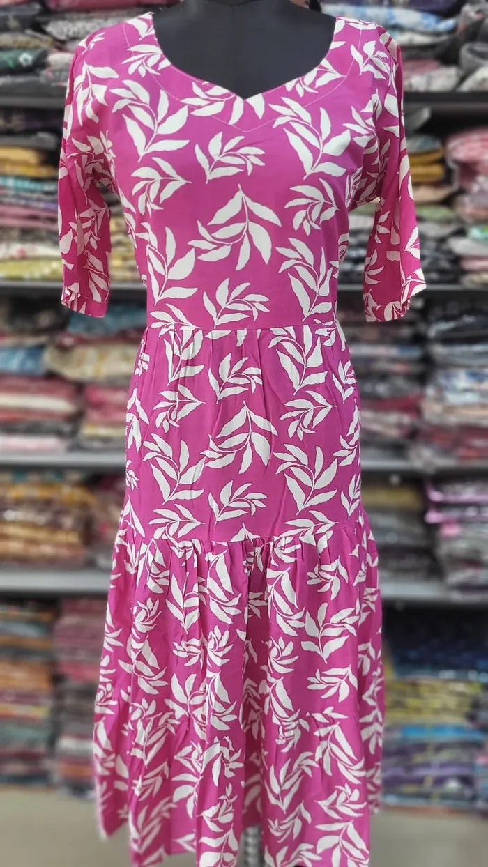 Premium Rayon Layered Gown | AK1113