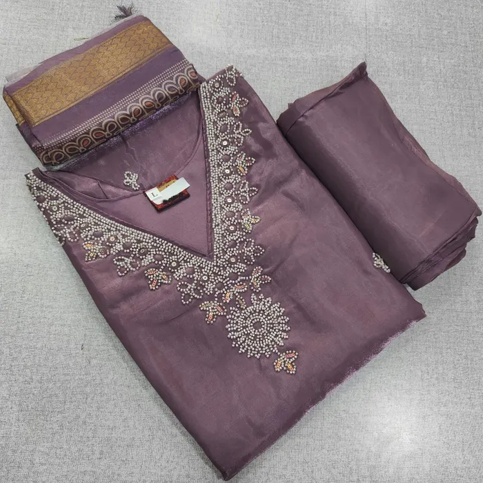 Heavy Silk Side Cut Top Bottom Dupatta Set | TS3701